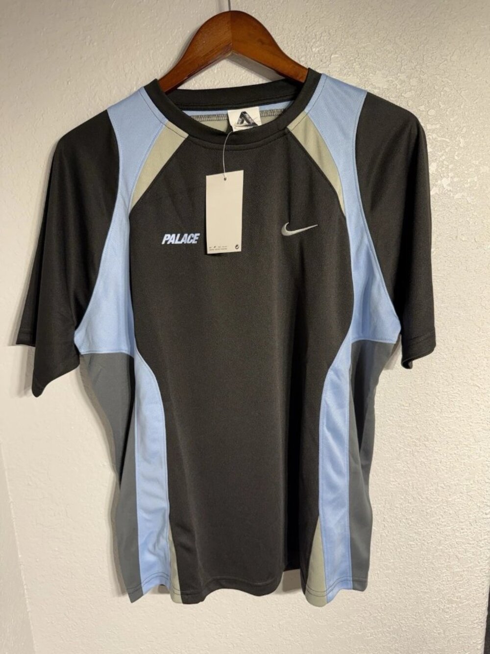 Palace x Nike Black Blue Colorblock Short Sleeve Jersey M